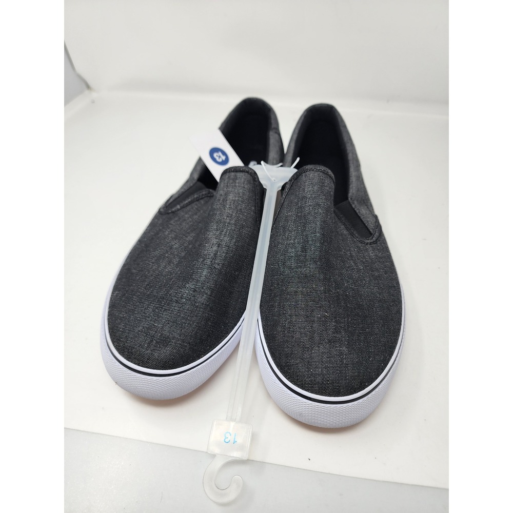 Goodfellow & Co Mens Low Top Slip On Sneakers Gray Canvas Casual Size 13